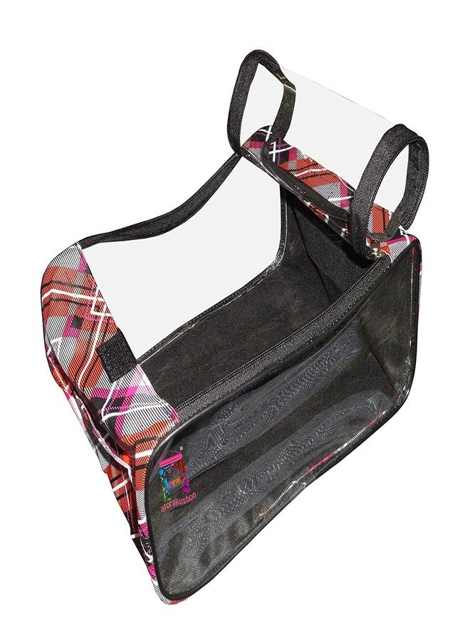 LUCES Fabric Shoe Cover Portable Travelling Half Transparent Storage Bag Footwear Wardrobe Dust-Proof Organizer Pouch Pack of 1 Multi - Image 4